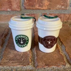 Starbucks Ceramic Ornaments 2016 Set of 2